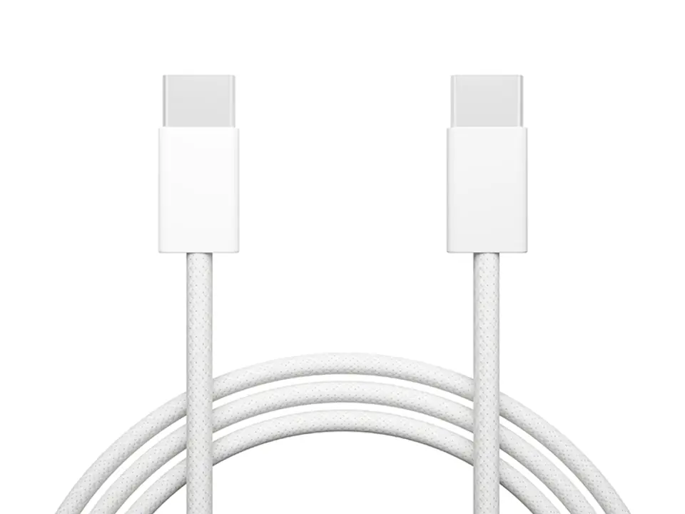 ⁨66-165# Przyłącze usb-c - usb-c 1,0m białe plecionka⁩ w sklepie Wasserman.eu