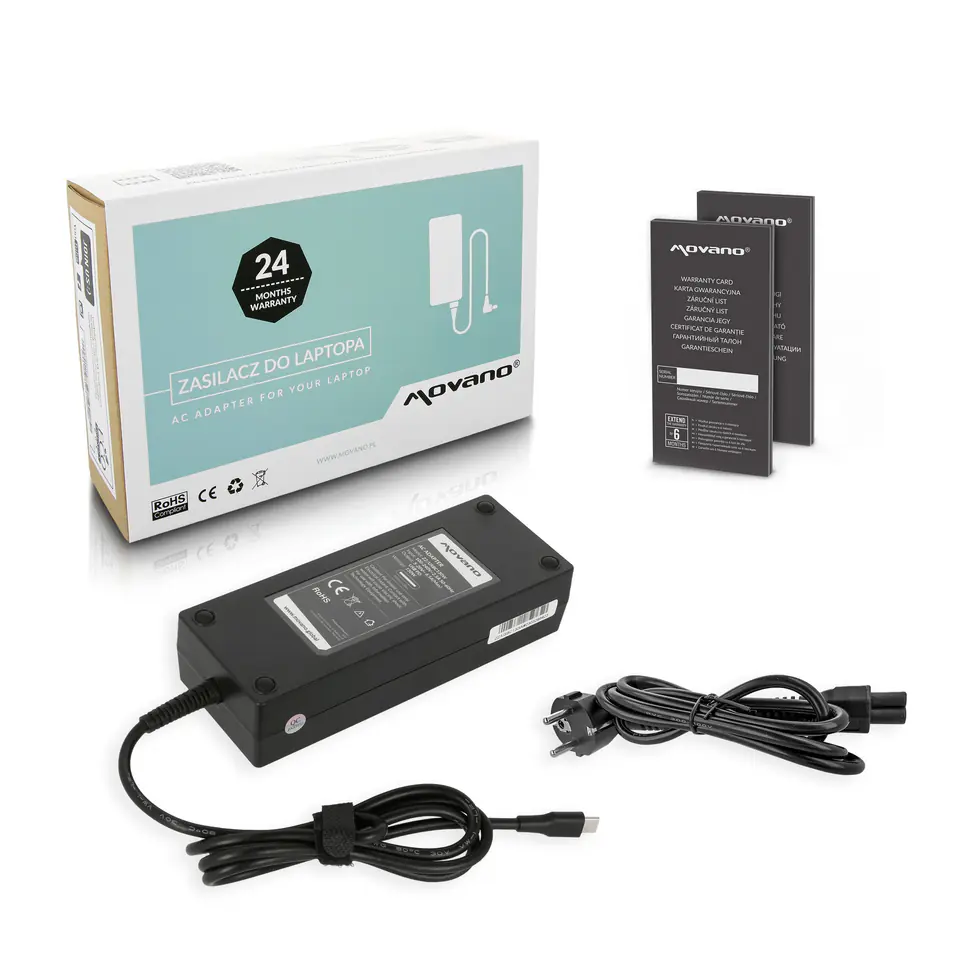 Zasilacz Movano 130W USB type C USB-C (black) w sklepie Wasserman.eu
