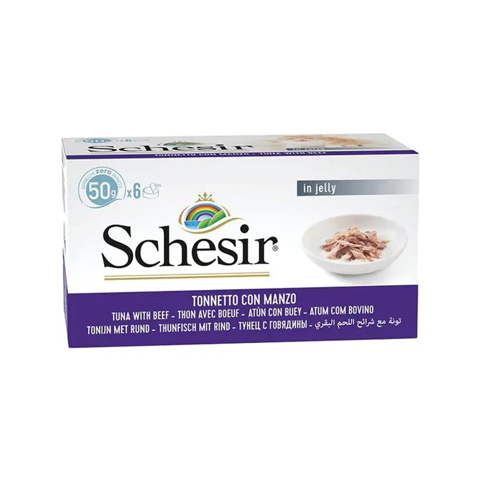 ⁨SCHESIR in jelly Tuna with beef  - wet cat food - 6 x 50 g⁩ at Wasserman.eu