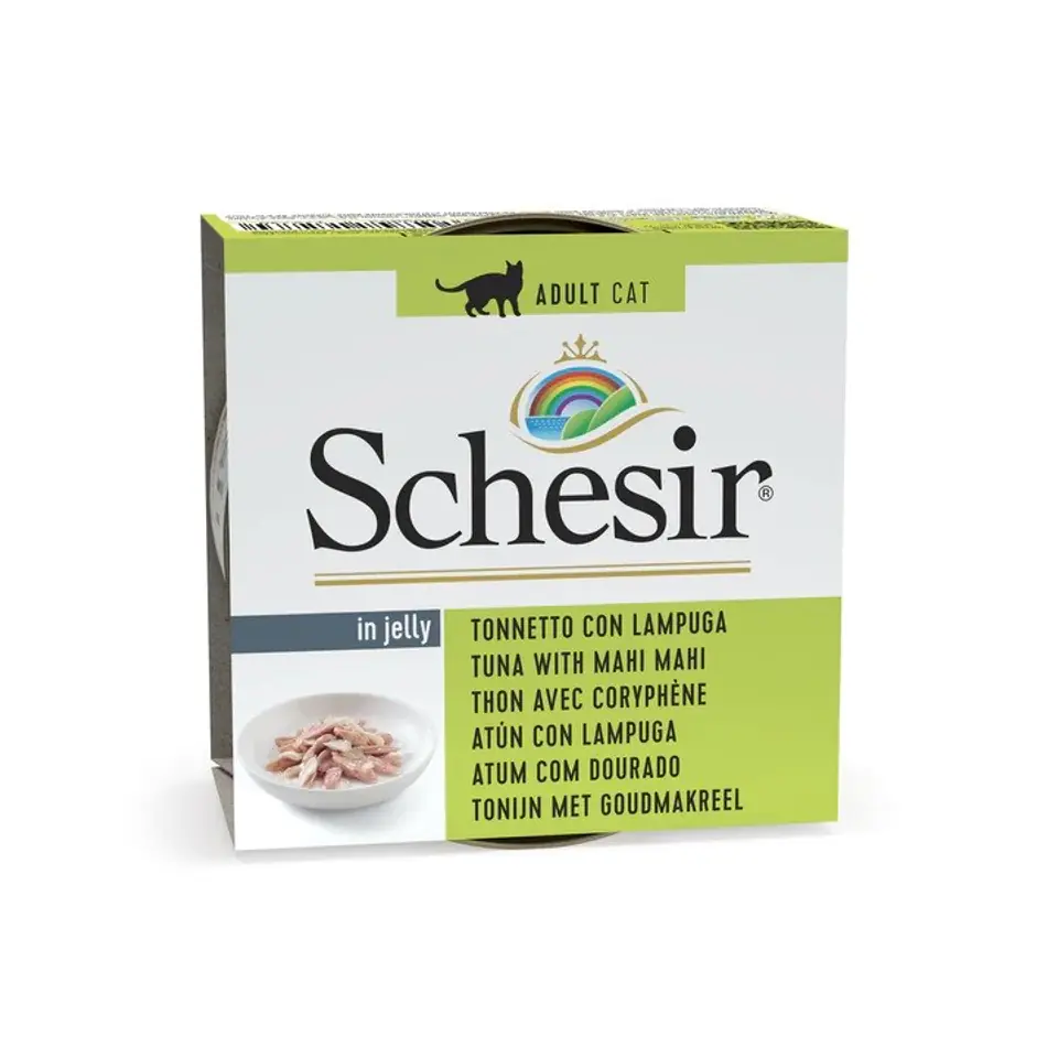 ⁨SCHESIR in jelly Tuna with mahi mahi - wet cat food - 85 g⁩ at Wasserman.eu