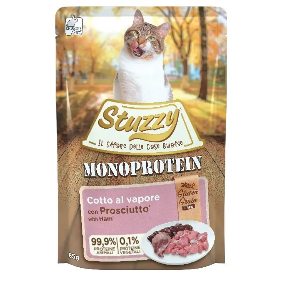 ⁨STUZZY dla kotów Monoprotein Szynkowe dla Dorosłych 85g⁩ w sklepie Wasserman.eu