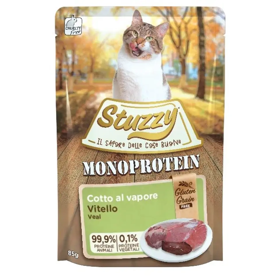 ⁨STUZZY dla kotów Monoprotein Cielęce dla Dorosłych 85g⁩ w sklepie Wasserman.eu