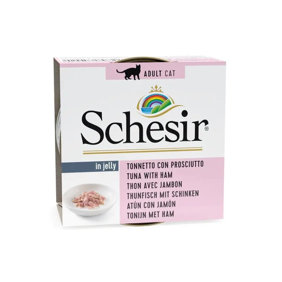 ⁨SCHESIR in jelly Tuna with ham - wet cat food - 85 g⁩ at Wasserman.eu