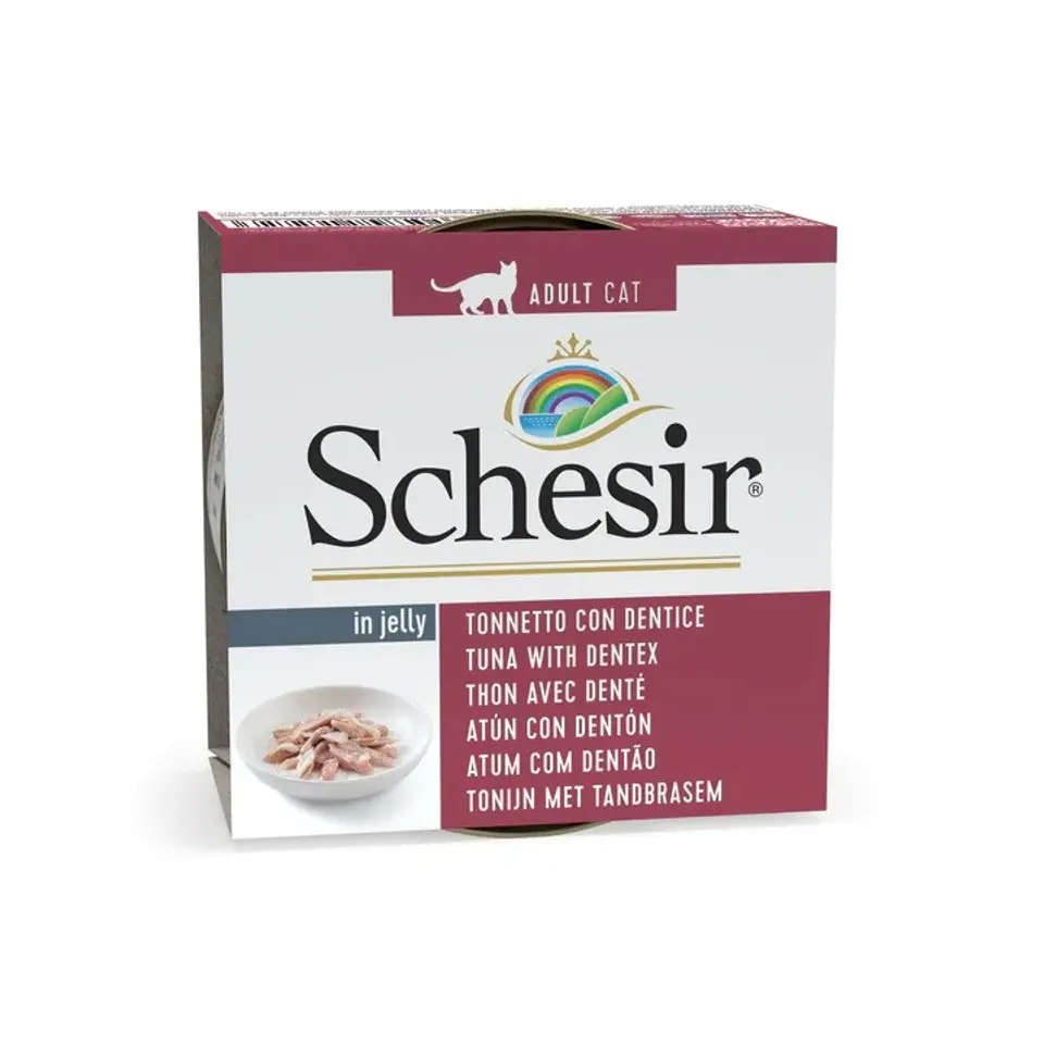 ⁨SCHESIR in jelly Tuna with dentex - wet cat food - 85 g⁩ at Wasserman.eu