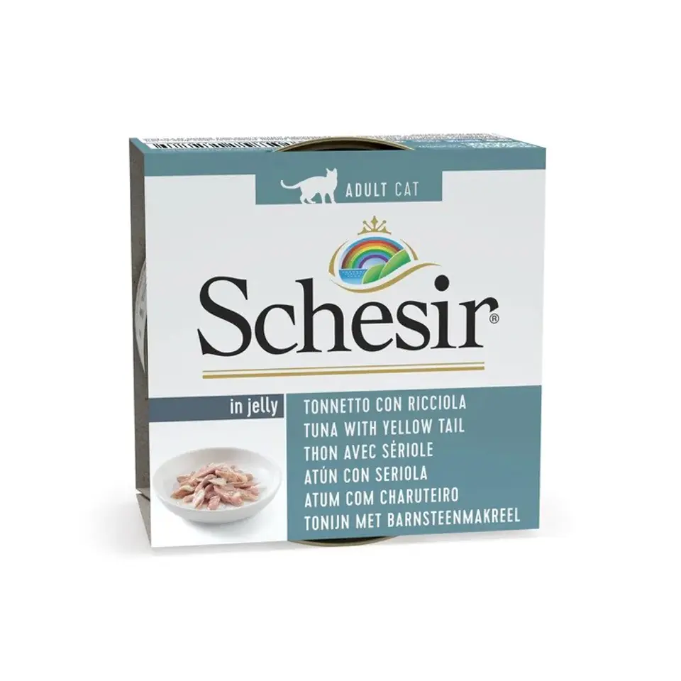 ⁨SCHESIR in jelly Tuna with yellow tail - wet cat food - 85 g⁩ at Wasserman.eu