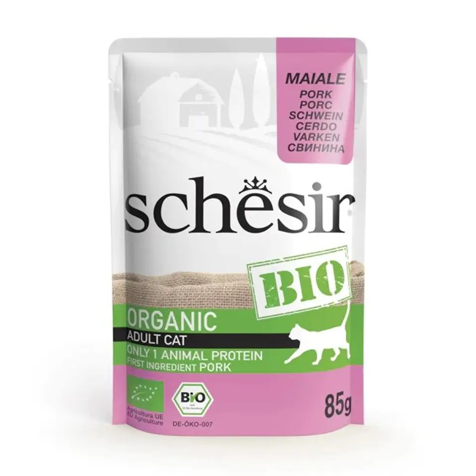 ⁨SCHESIR dla kotów Bio Wieprzowina 85g⁩ w sklepie Wasserman.eu
