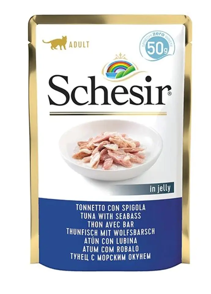 ⁨SCHESIR dla kotów Single Dish Tuńczyk z Bass 50g⁩ w sklepie Wasserman.eu