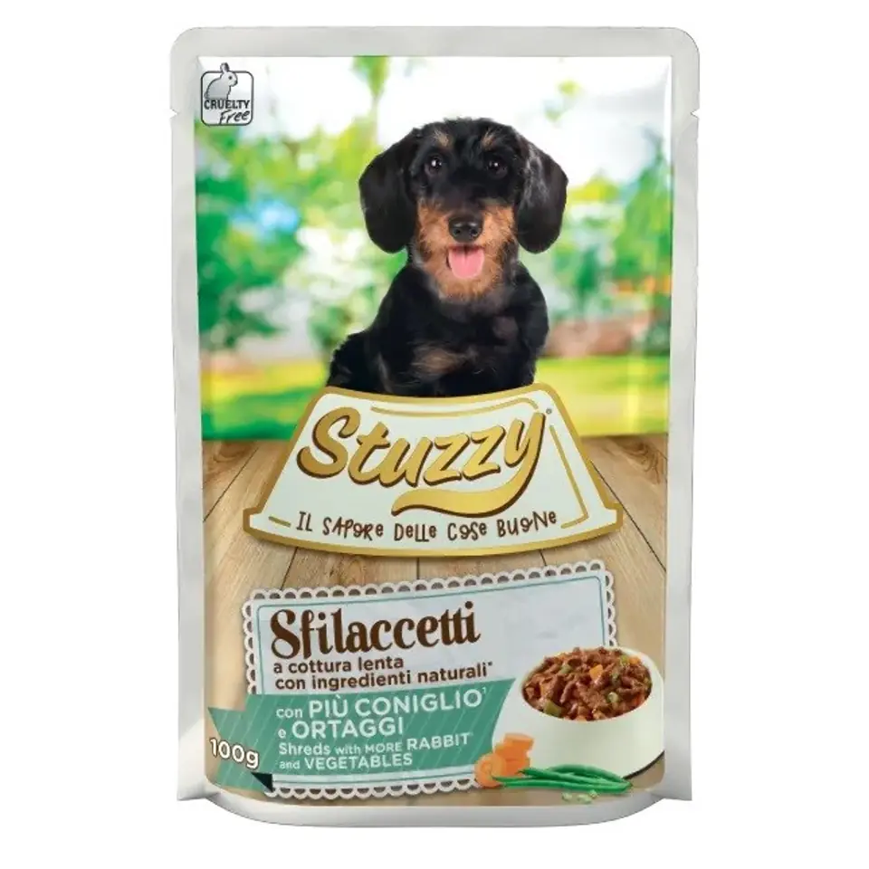 ⁨STUZZY Shreds with rabbit and vegetables - wet dog food - 100 g⁩ at Wasserman.eu
