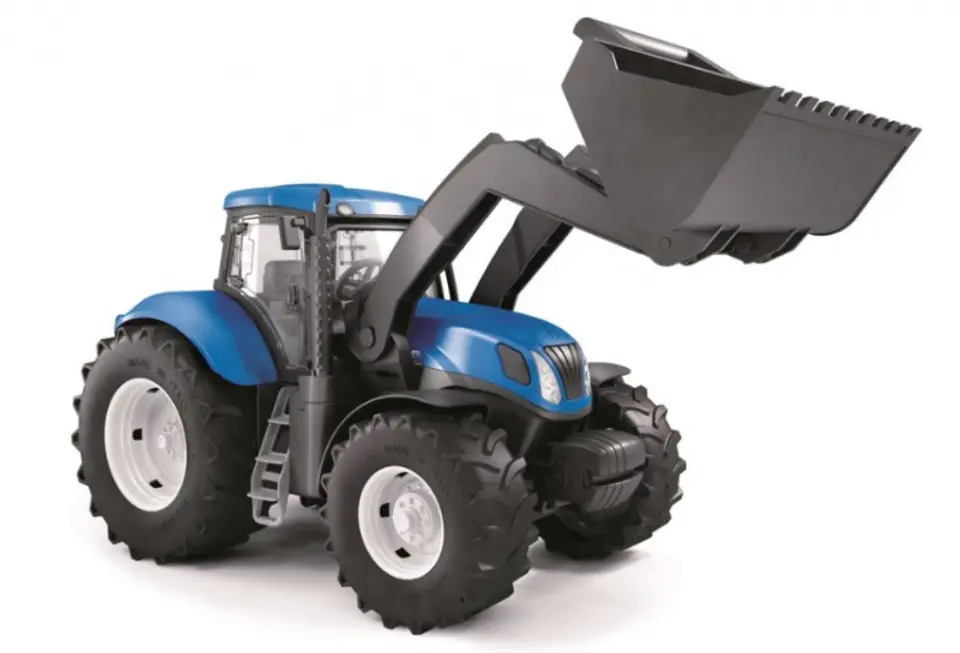 ⁨DUŻY TRAKTOR NEW HOLLAND Z ŁYŻKĄ OTWIERANE DRZWI 1:16⁩ w sklepie Wasserman.eu