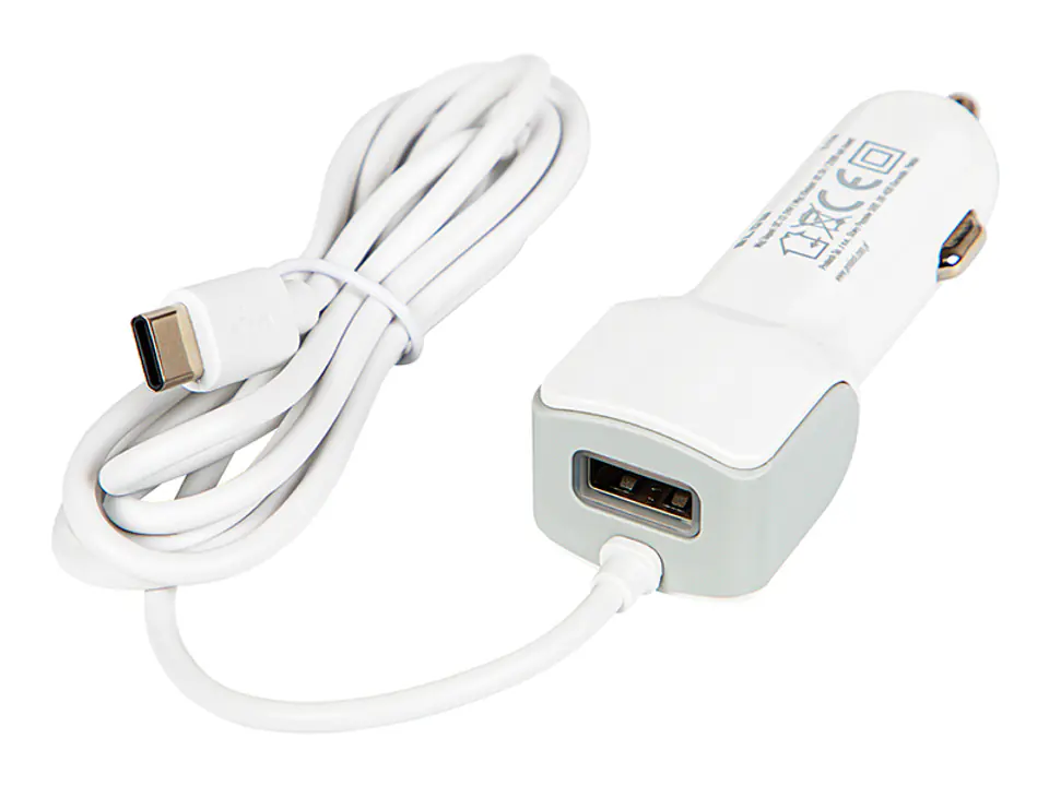 ⁨Ładowarka samochodowa 5V 2,1A USB-C +gniazdo USB 12V-24V D21C⁩ w sklepie Wasserman.eu