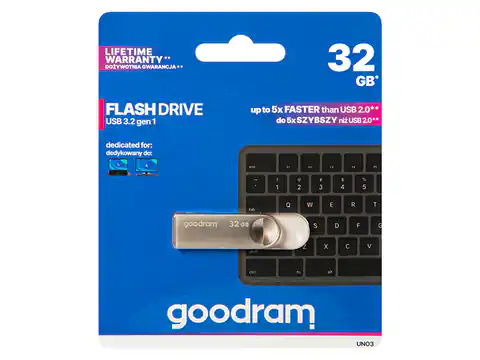 ⁨Goodram USB UNO3-0320S0R11 USB flash drive 32 GB USB Type-A 3.2 Gen 1 (3.1 Gen 1) Silver⁩ at Wasserman.eu