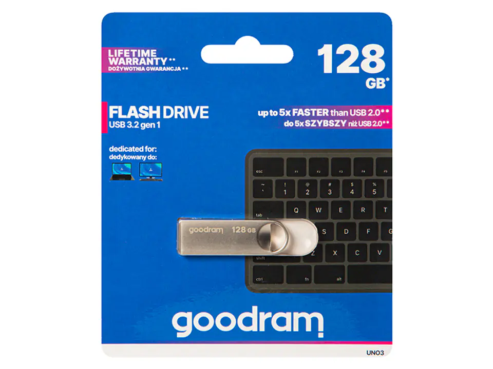 ⁨66-323# Pendrive 128gb goodram uno3 usb3.2⁩ w sklepie Wasserman.eu