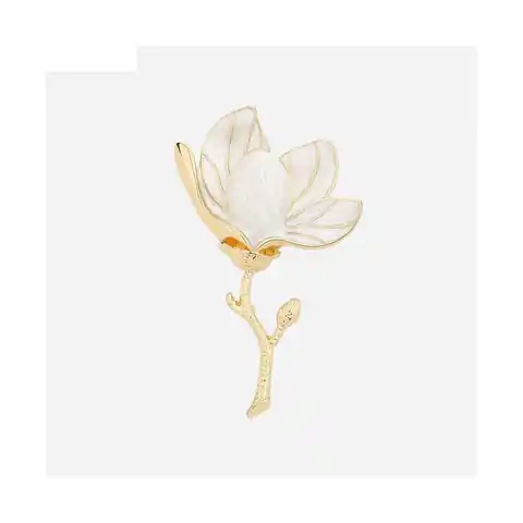 ⁨Broszka ozdobna Perłowy Kwiat Magnolii BZ147⁩ w sklepie Wasserman.eu