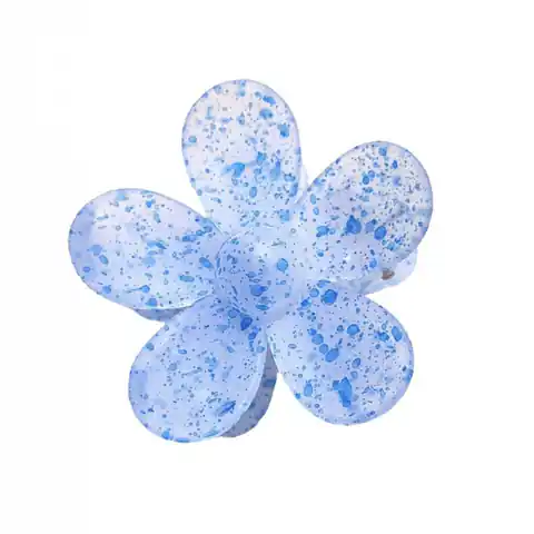 ⁨Spinka do włosów klamra XL niebieski kwiat plamki 7,5 x 7cm SP274⁩ w sklepie Wasserman.eu