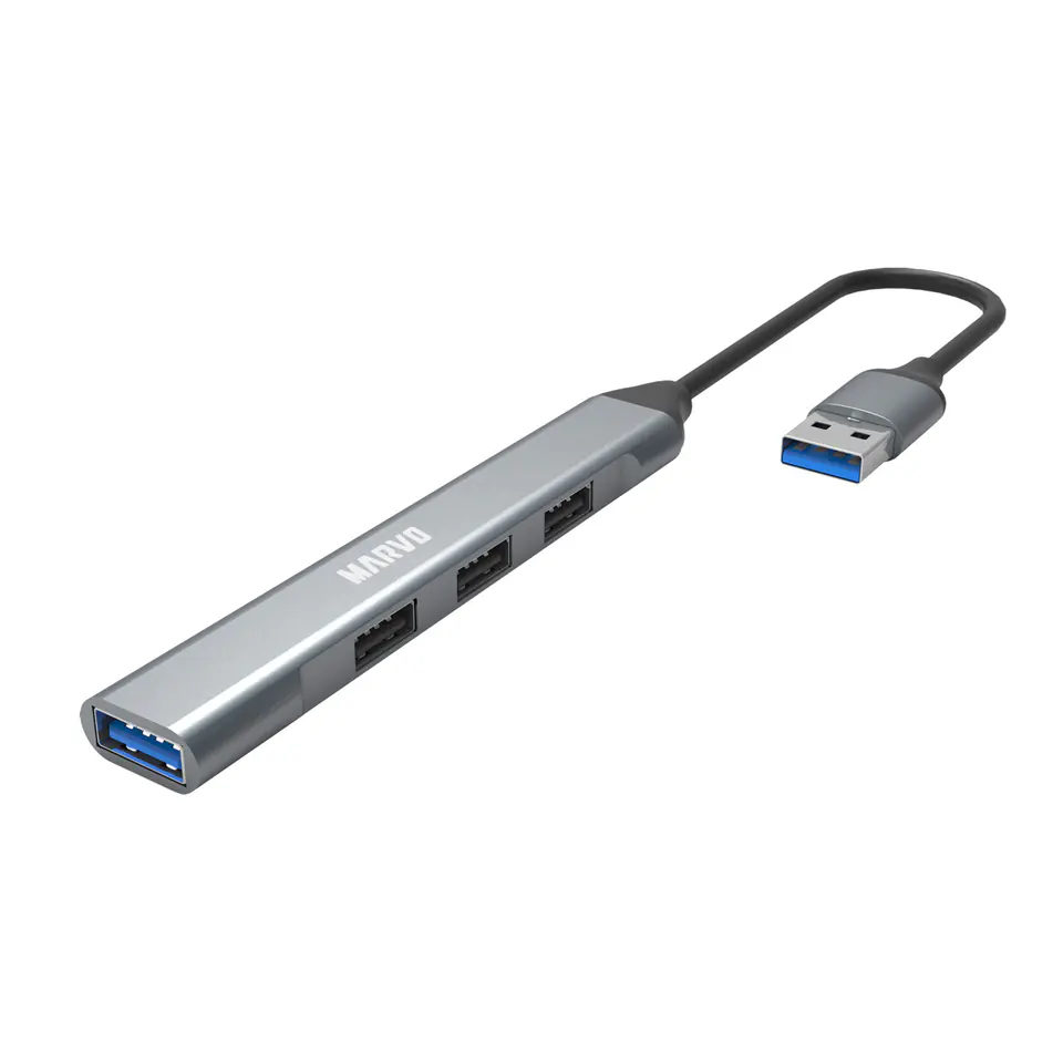USB (3.0) hub 4-port, UH-ATC01, metalowy, Marvo w sklepie Wasserman.eu