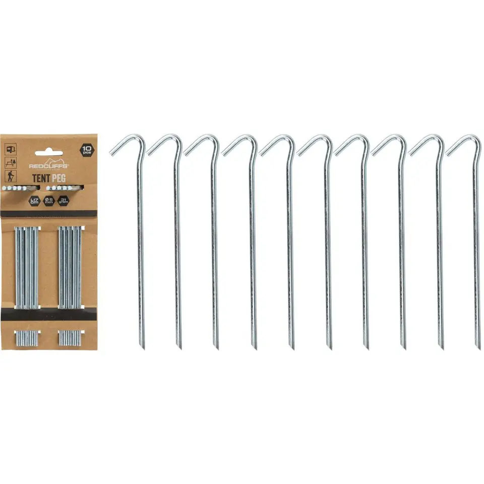 ⁨ŚLEDZIE DO NAMIOTU 17CM KPL 10SZT METAL REDCLIFFS⁩ w sklepie Wasserman.eu