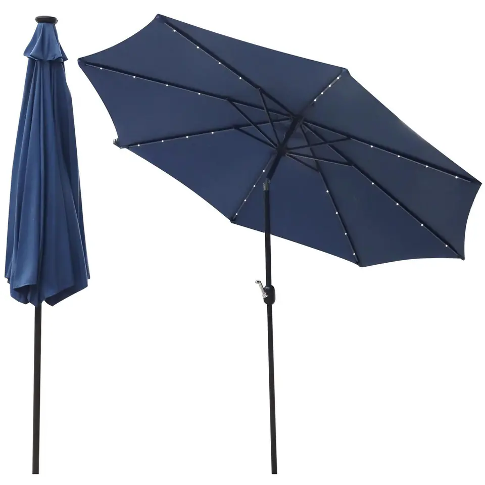 ⁨PARASOL OGRODOWY Z OŚWIETLENIEM LED 300CM GRANATOWY⁩ w sklepie Wasserman.eu