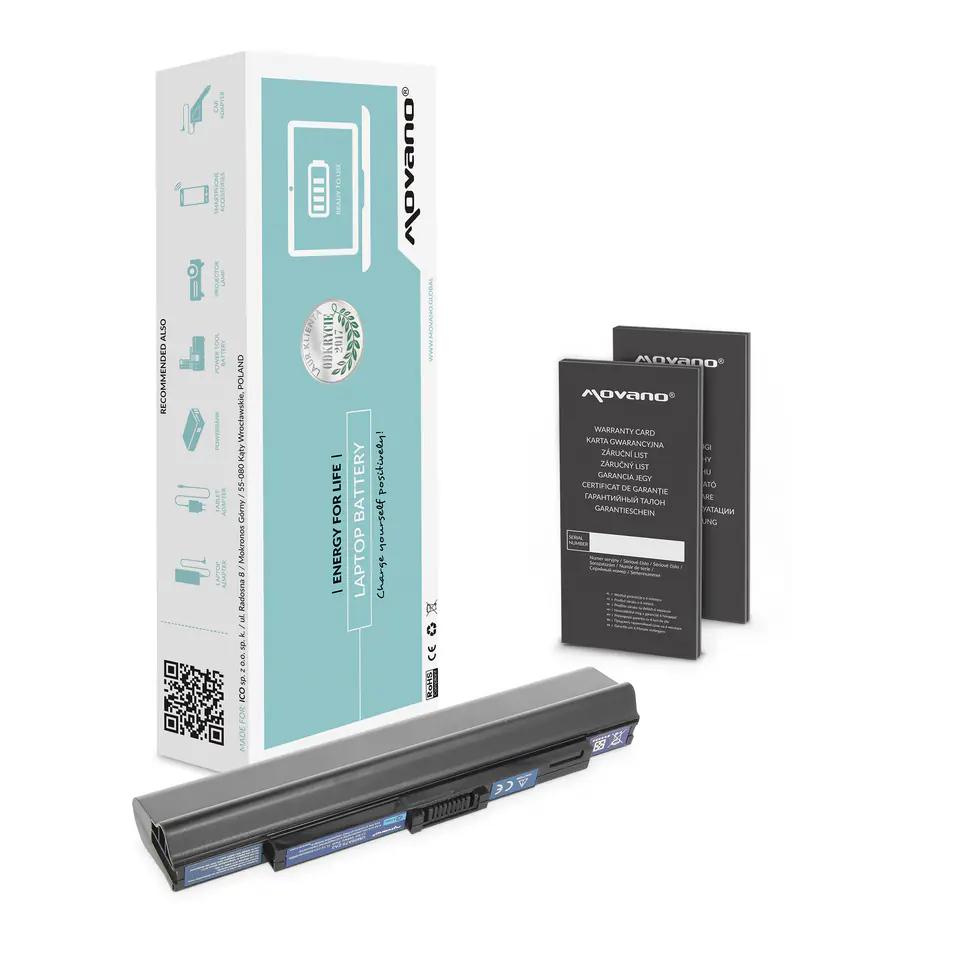 ⁨Bateria Movano do Acer AO531h, AO751h (czarna)⁩ w sklepie Wasserman.eu