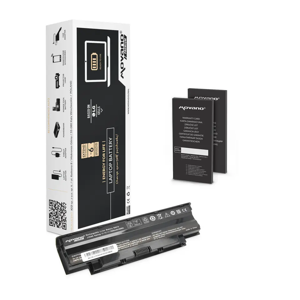 ⁨Movano Premium Battery for Dell 13R, 14R, 15R (7800mAh)⁩ at Wasserman.eu