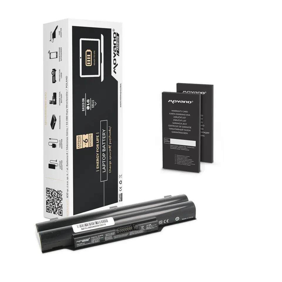 ⁨Movano Premium Battery for Fujitsu A530, AH531 (5200 mAh)⁩ at Wasserman.eu