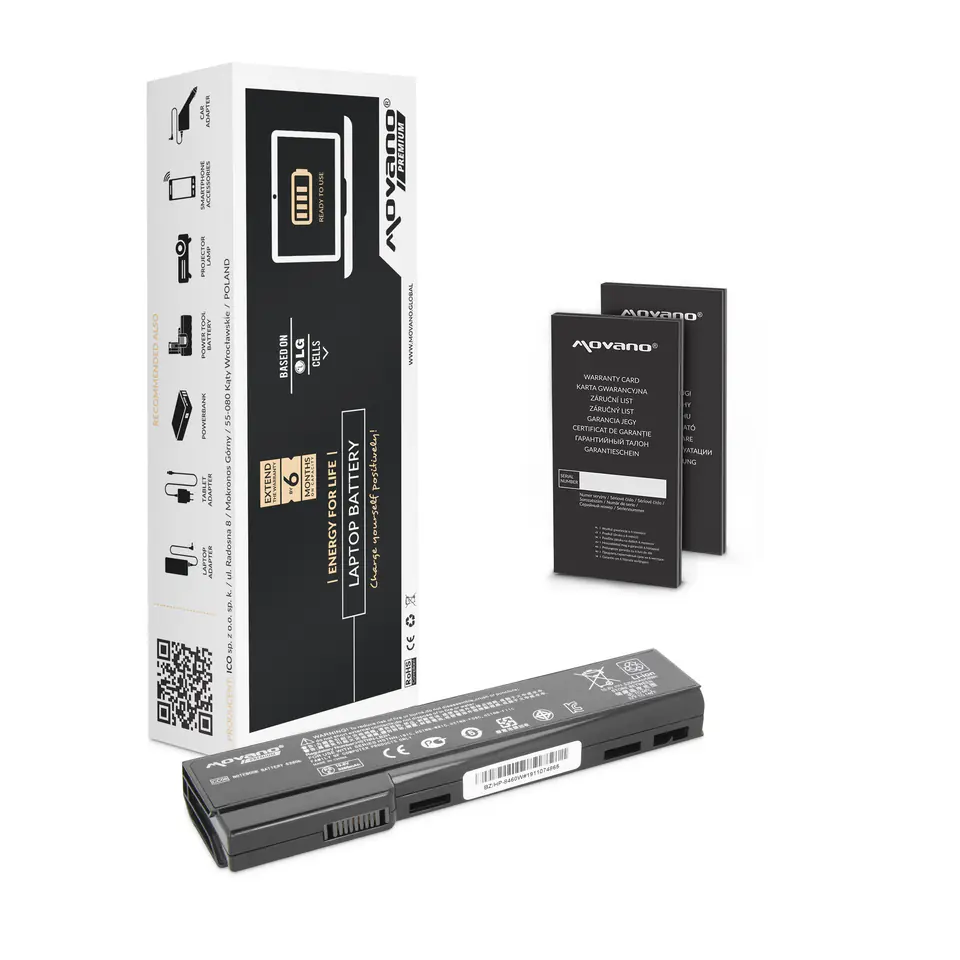 ⁨Movano Premium Battery for HP EliteBook 8460p, 8460w (5200 mAh)⁩ at Wasserman.eu