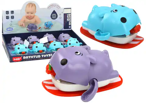 ⁨Zabawka Do Kąpieli Nakręcana Pływający Hipopotam Na Desce⁩ w sklepie Wasserman.eu