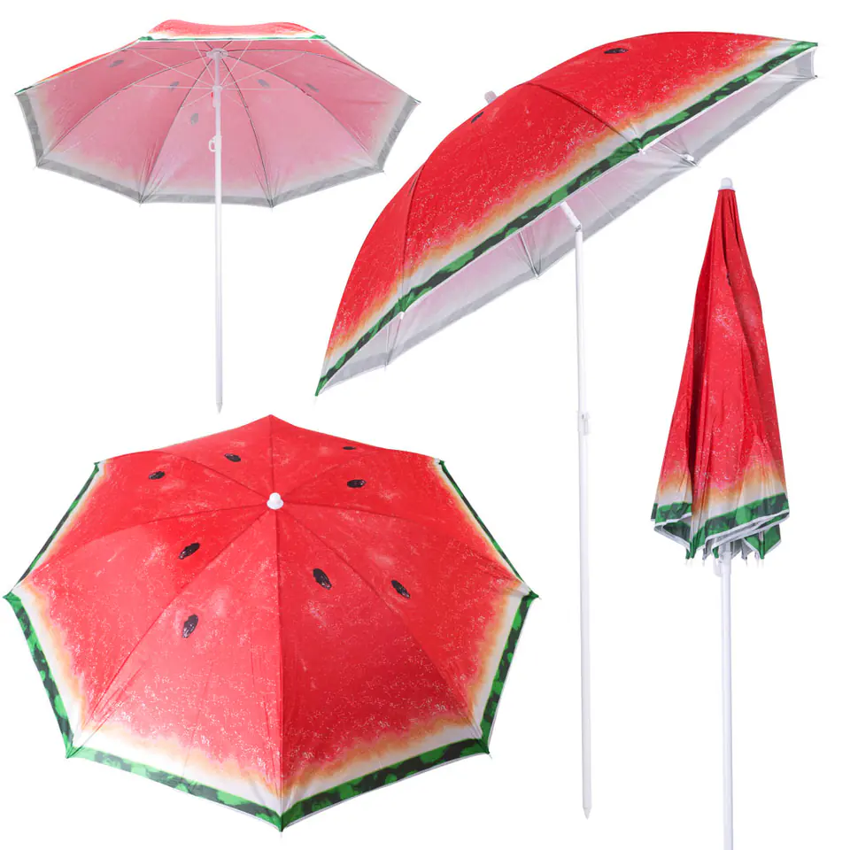 ⁨Parasol ogrodowy plażowy regulowany 150cm łamany arbuz⁩ w sklepie Wasserman.eu