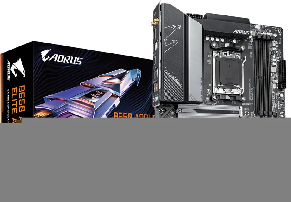 ⁨Gigabyte B650 AORUS ELITE AX V2 Motherboard - Supports AMD AM5 CPUs, 12+2+2 Phases Digital VRM, up to 8000MHz DDR5 (OC), 1xPCIe 5.0 + 2xPCIe 4.0 M.2, Wi-Fi 6E, 2.5GbE LAN, USB 3.2 Gen 2⁩ at Wasserman.eu