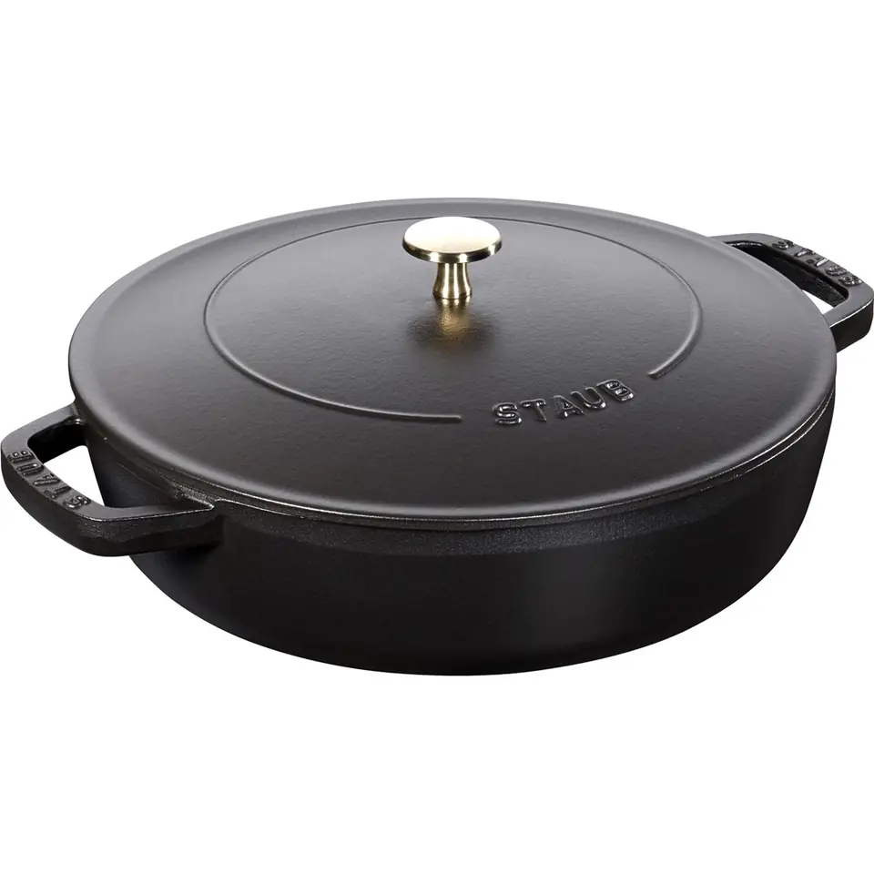 ⁨Głęboka patelnia do duszenia z pokrywką Staub - 28 cm, Czarny⁩ w sklepie Wasserman.eu