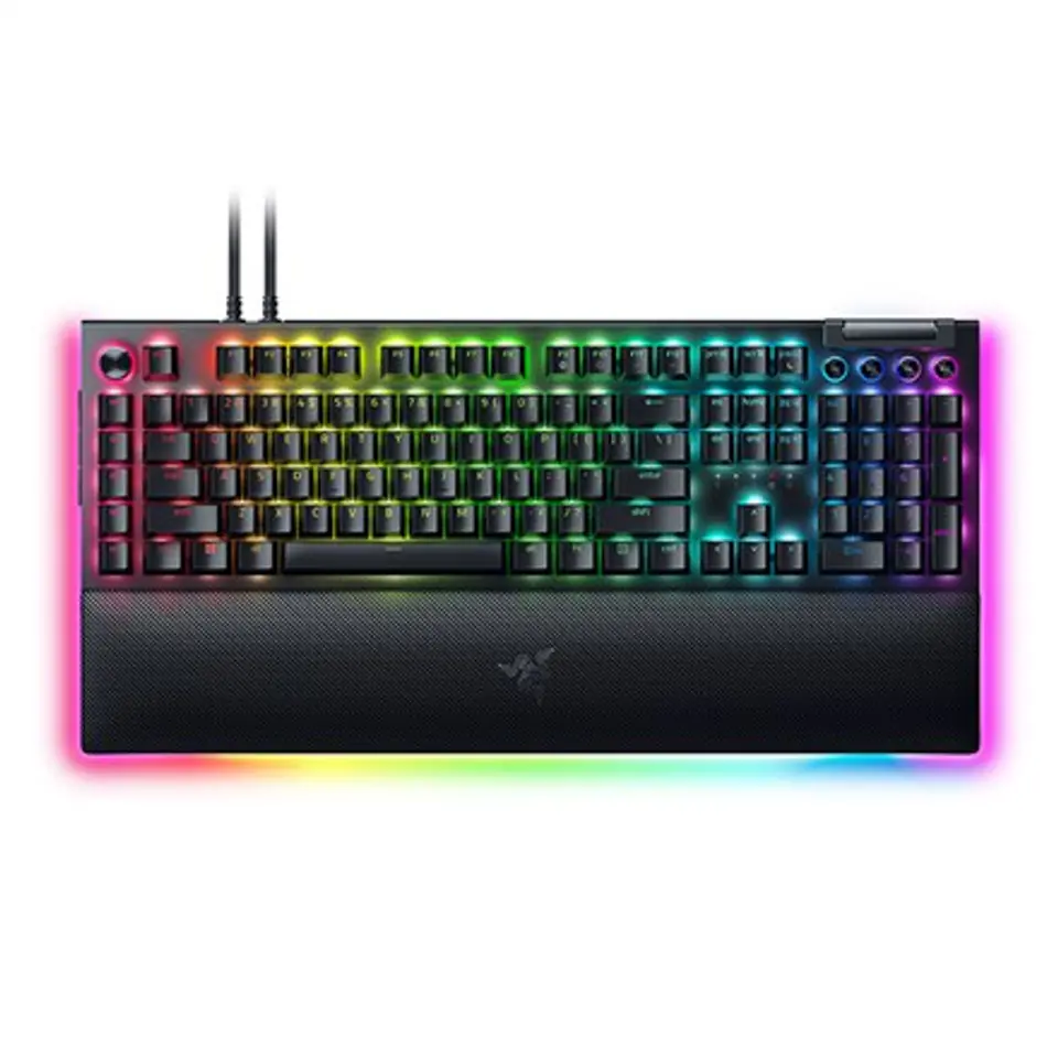 ⁨Razer Mechanical Gaming Keyboard BlackWidow V4 Pro Gaming Keyboard 5052 Aluminum Alloy Top Case; 5 dedicated macros keys; 3 dedicated macro side buttons; 2-side underglow on main chassis with 3-side underglow on wrist-rest; Up to 8,000 Hz polling rate RGB⁩ at Wasserman.eu