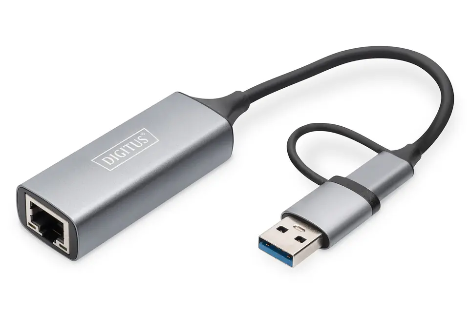 Adapter USB Typ-C na Gigabit Ethernet 2,5GUSB-C + USB A (USB 3.1/3.0) w sklepie Wasserman.eu