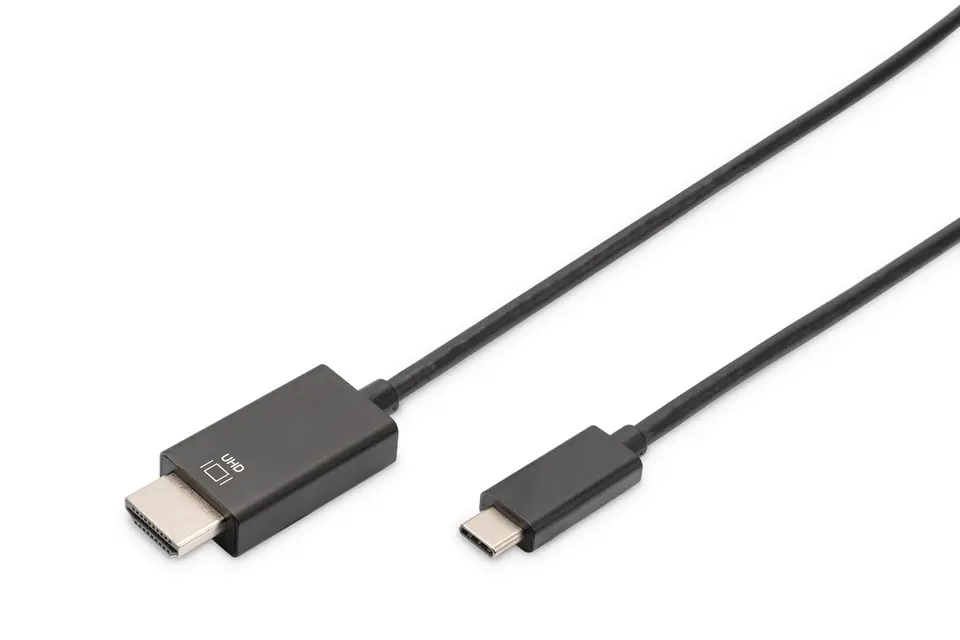⁨Kabel USB C/HDMI M/M  czarny 5m USB 3.1 SuperSpeed+ 4K 60Hz⁩ w sklepie Wasserman.eu