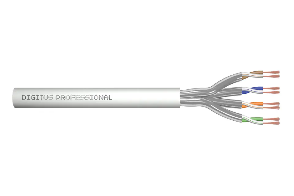 ⁨Digitus Kabel typu linka kat.6A, U/FTP, AWG 27/7, LSOH, 100m, szary, karton⁩ w sklepie Wasserman.eu