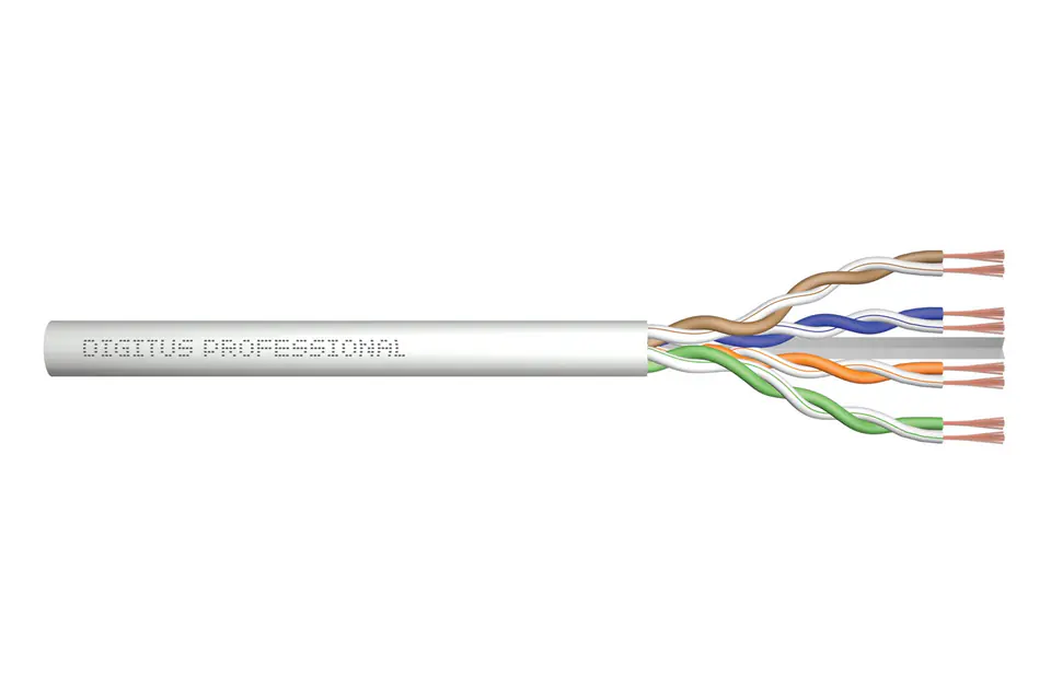 ⁨Stranded cable DIGITUS cat.6, U/UTP, AWG 26/7, LSOH, 100m, grey⁩ at Wasserman.eu