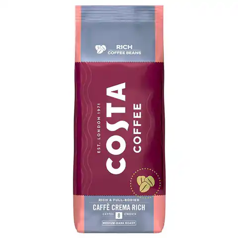 ⁨Costa Coffee Crema Rich kawa ziarnista 1kg⁩ w sklepie Wasserman.eu