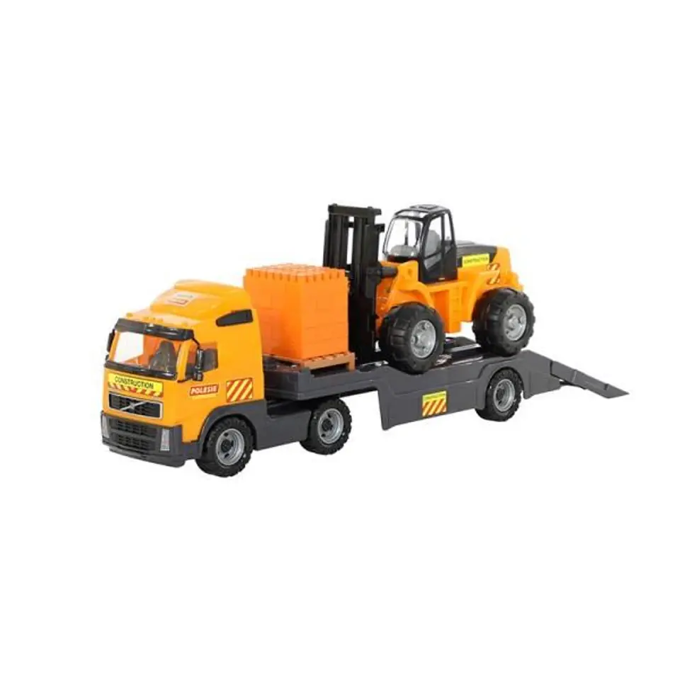 ⁨Wader-Polesie 36797 Low-loader truck with forklift + 30 blocks in a net⁩ at Wasserman.eu