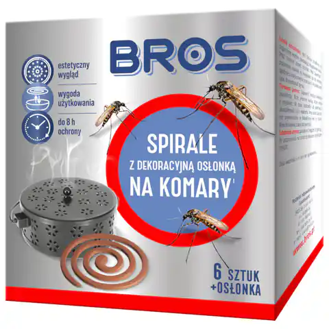 ⁨Zestaw 6 spiral na komary z osłonką stalową Bros⁩ w sklepie Wasserman.eu