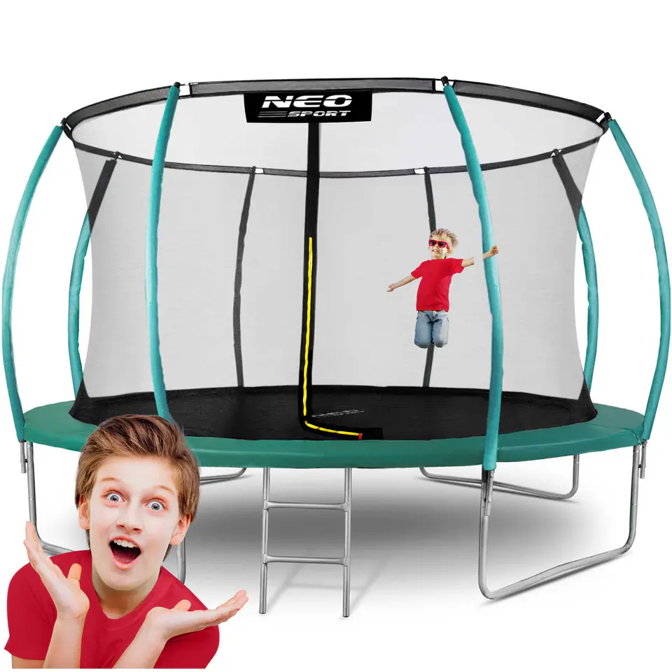 ⁨Trampolina ogrodowa profilowana 14ft/435cm z siatką wewnętrzną Neo-Sport⁩ w sklepie Wasserman.eu