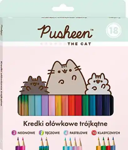⁨Kredki Ołówkowe Trójkątne 18 Kolorów Pusheen The Cat⁩ w sklepie Wasserman.eu