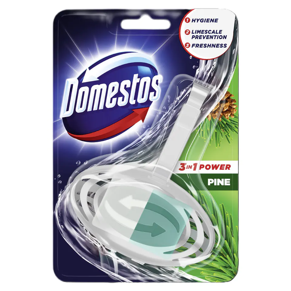 ⁨DOMESTOS Kostka toaletowa do WC 3W1 Power Koszyk Sosna 35 g⁩ w sklepie Wasserman.eu