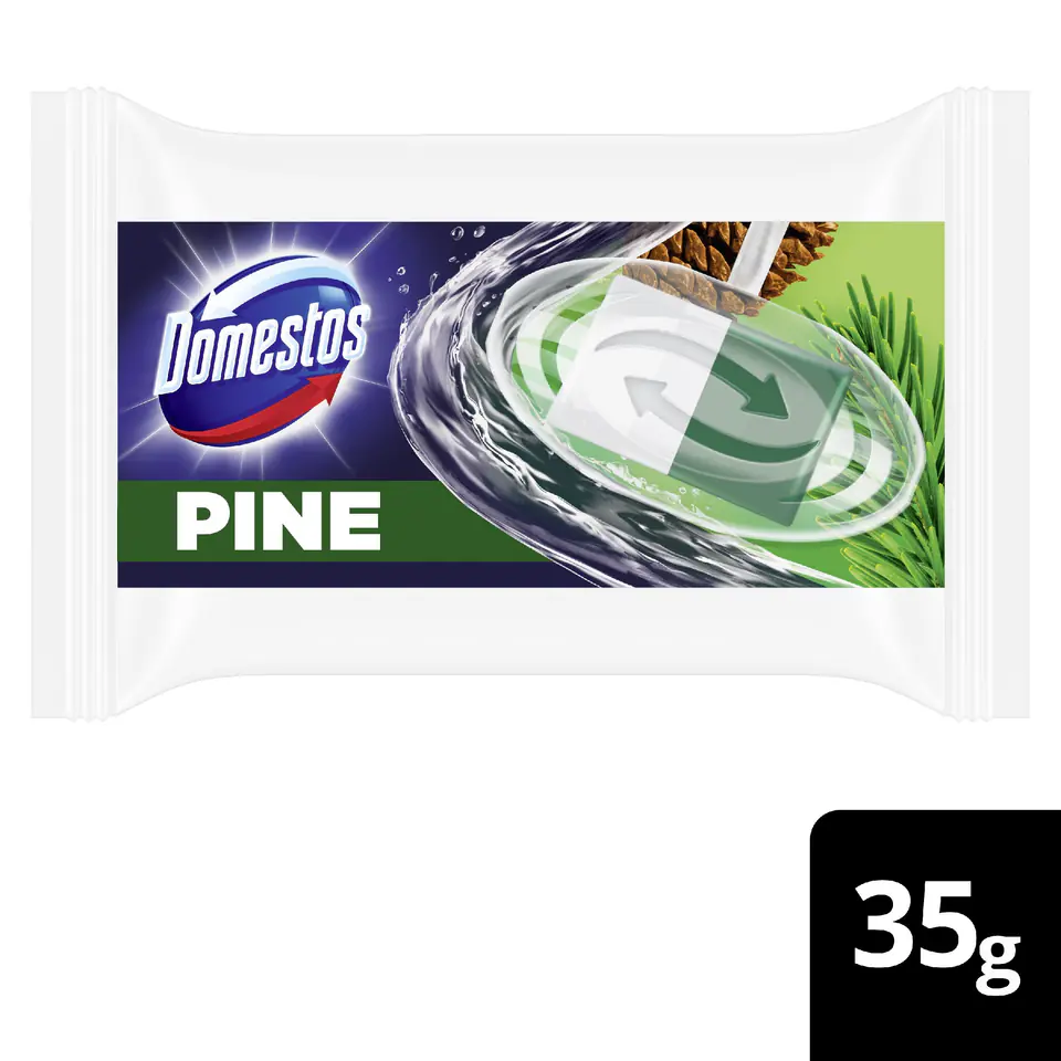 ⁨DOMESTOS Power Pine Kostka zapachowa do WC 3w1 - zapas 35 g⁩ w sklepie Wasserman.eu