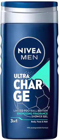 ⁨NIVEA MEN Żel pod prysznic 3w1 Ultra Charge 250 ml - wersja limitowana⁩ w sklepie Wasserman.eu