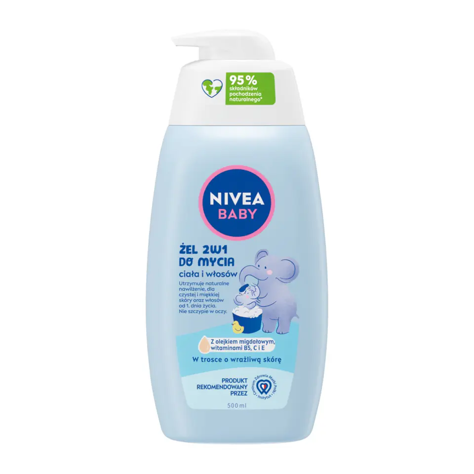 ⁨NIVEA BABY Żel d/mycia ciała/wł 500ml z pom. 80512⁩ w sklepie Wasserman.eu