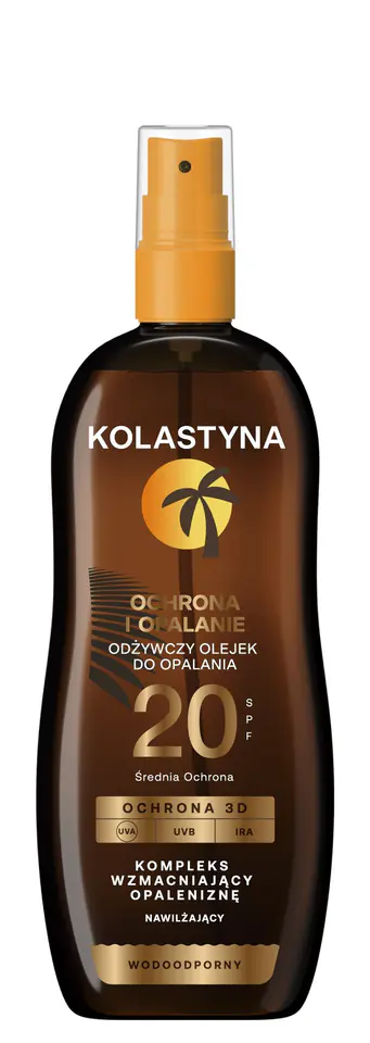 ⁨KOLASTYNA Odżywczy Olejek do opalania - Ochrona i Opalanie SPF20  150ml⁩ w sklepie Wasserman.eu