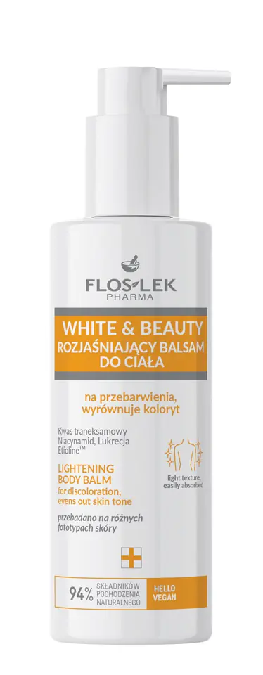 ⁨FLOSLEK PHARMA White & Beauty Rozjaśniający Balsam do ciała 175ml⁩ w sklepie Wasserman.eu