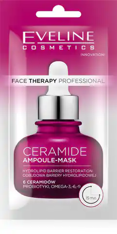 ⁨EVELINE Face Therapy Professional Maska-ampułka odbudowująca barierę hydrolipidową z Ceramidami 8 ml⁩ w sklepie Wasserman.eu