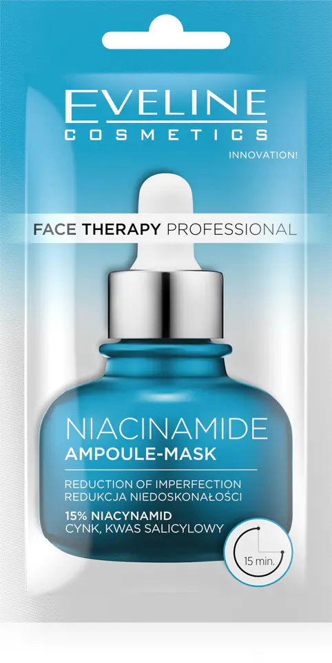 ⁨EVELINE Face Therapy Professional Maska-ampułka redukująca niedoskonałości z Niacynamidem  8 ml⁩ w sklepie Wasserman.eu