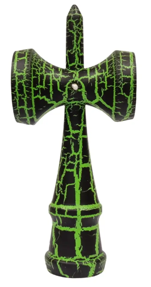 ⁨KENDAMA WOODEN JAPANESE ARCADE GAME BLACK GREEN⁩ at Wasserman.eu