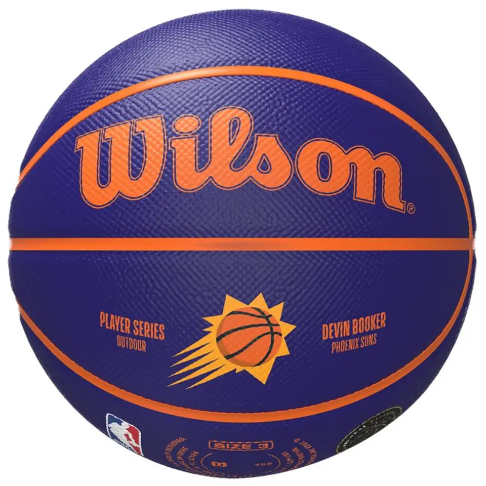 ⁨Piłka Wilson NBA Player Icon Devin Booker Mini Ball (kolor Fioletowy, rozmiar 3)⁩ w sklepie Wasserman.eu