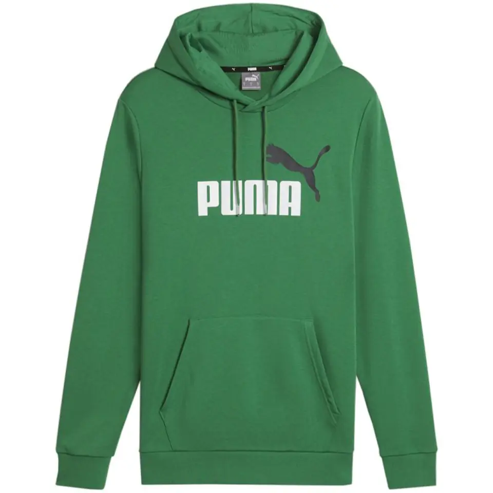 ⁨Bluza męska Puma ESS+ 2 Col Big Logo Hoodie TR zielona 586765 86 L⁩ at Wasserman.eu